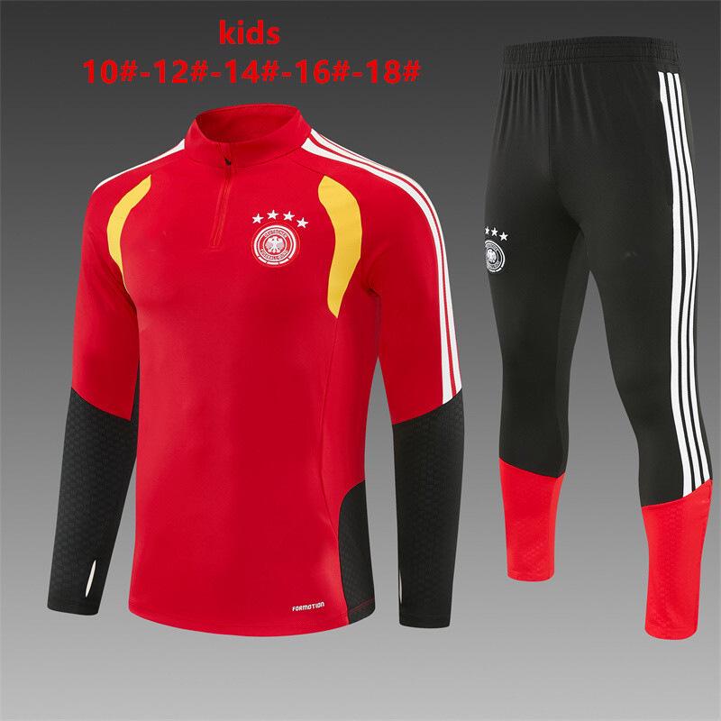 2627 World Cup Kids' Long-Sleeve Half-Zip Training Set - National Team Football Uniform, Quick-Drying & Breathable