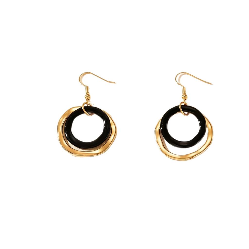 Simple Metal Ring Earrings Atmospheric Geometry