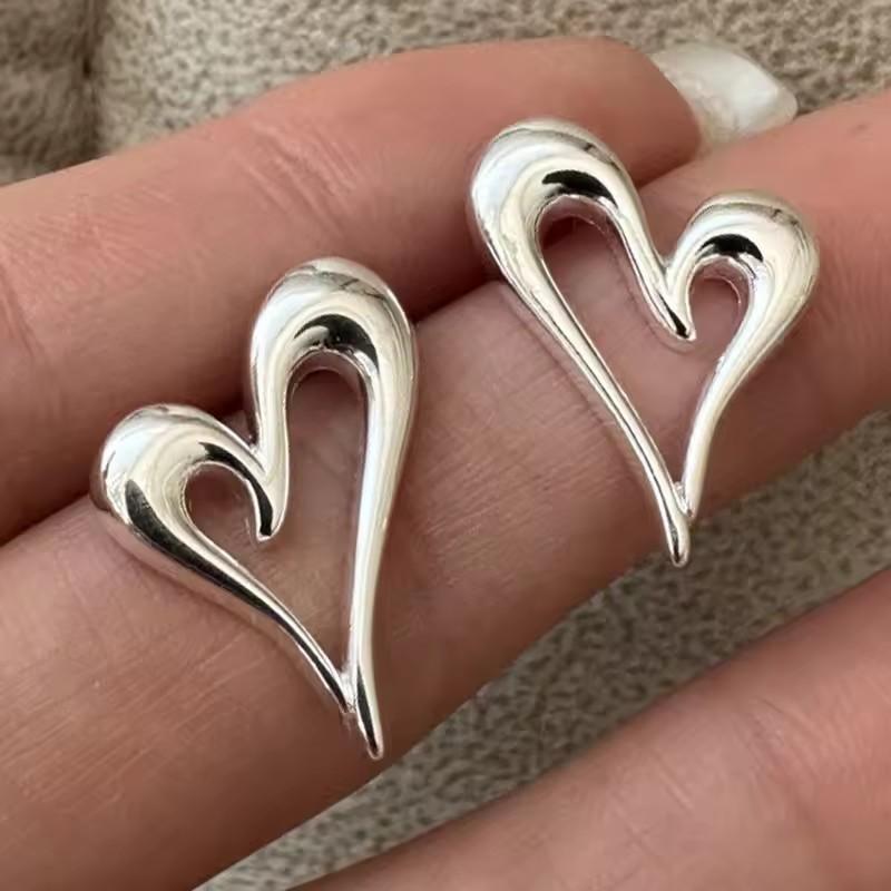 925 Silver Geometry Stud Earrings For Women Frosted Versatile Jewelry Gift Office Party Wear