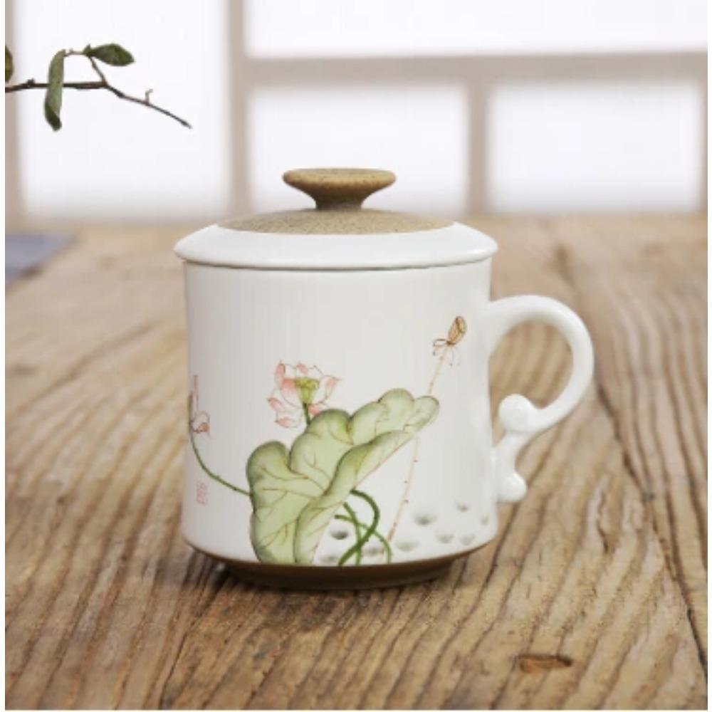 

Расписанные вручную керамические чайные чашки, индивидуальные чашки с крышкой, чашка-фильтр, подарки, заказная офисная чашка с логотипом 301-400ml