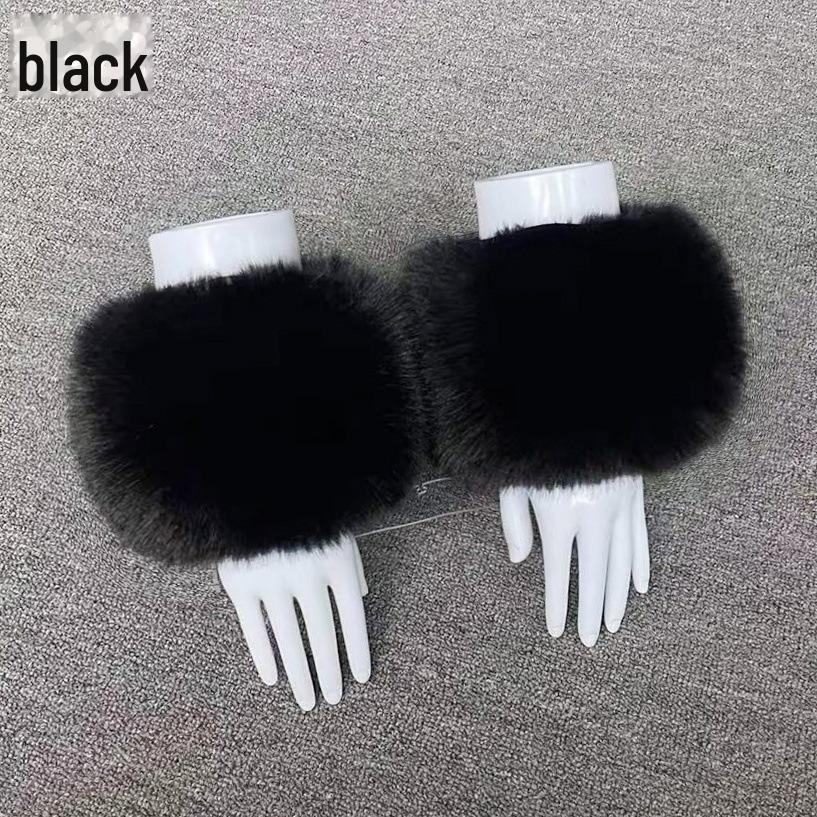 Dámské zimní plyšové manžety na zápěstí z umělé kožešiny - imitace lišky, mývala, králíka.