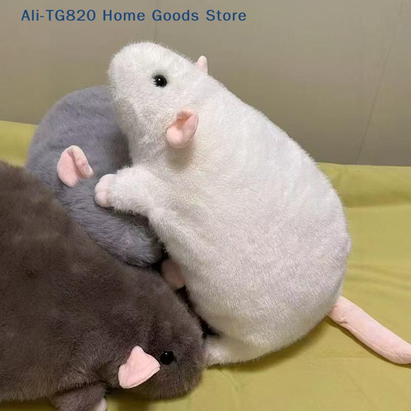 1 pièce 35/50/90 cm Fleur Cartoon Branche Rat Doux Surdimensionné Figurine Animale Mignon Simulation Grande Souris Jouet Peluche Oreiller Cadeau d'Anniversaire