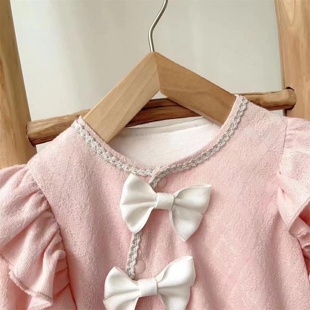 Infant Long Sleeve Double Layer Romper - Fashionable Princess Harem Suit for Newborn Girls