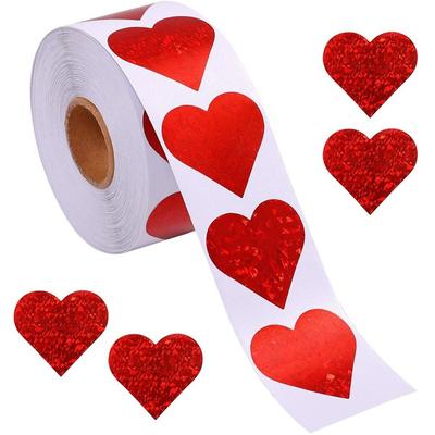 Hjärtform av röda klistermärken Sigill etiketter 50 etiketter klistermärken Scrapbooking för paket och bröllopsdekoration brevpapper klistermärke