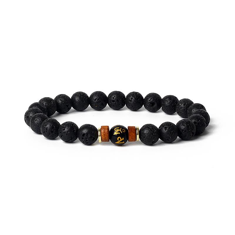 Lava Onyx Dzi Tibetan Buddha Bracelets Men Volcanic Stone Chakra Beads Diffuser Bracelet Women Vintage Meditation Amulet Jewelry