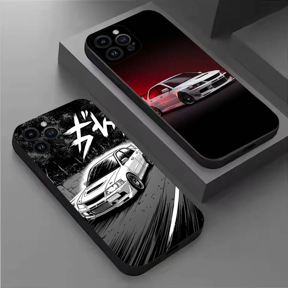 J-JDM Car E-Evo Phone Case For iPhone 17,16,15,14,13,12,11 Plus,Pro Max,XS,X,XR,SE,Mini,8,7,Soft Silicone Black Cover