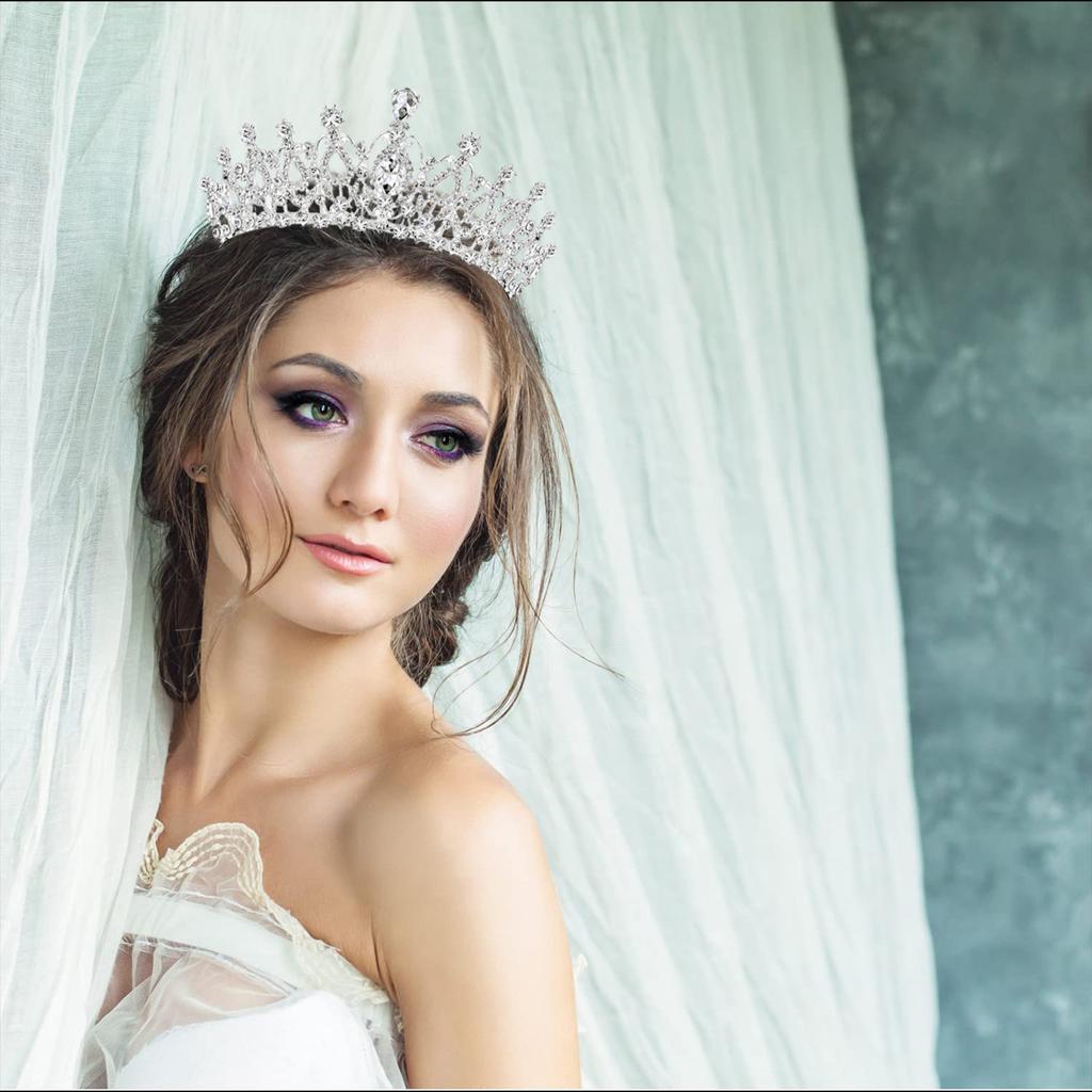 Wedding Full Glittering Diamond Hollow Crown Sparkly Rhinestones Hair Adjustable Tiara for Birthday Party Adult Ceremony