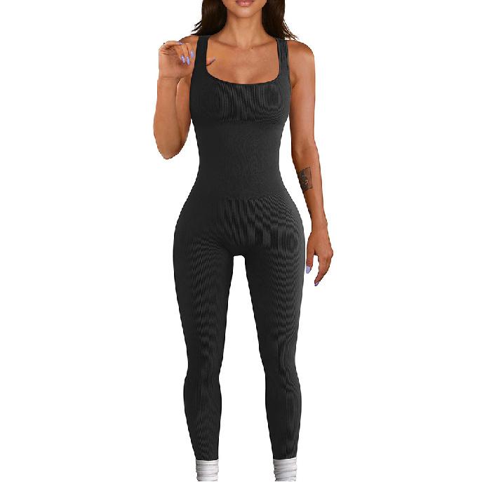 New Women'S Jumpsuit For Autumn And Winter, Threaded Square Collar, Hip Lifting, Slim Fit And Sexy Jumpsuit