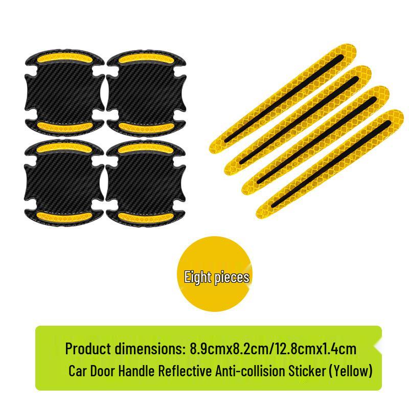 Car Door Anti-Collision Carbon Fiber Texture Reflective Protection Sticker