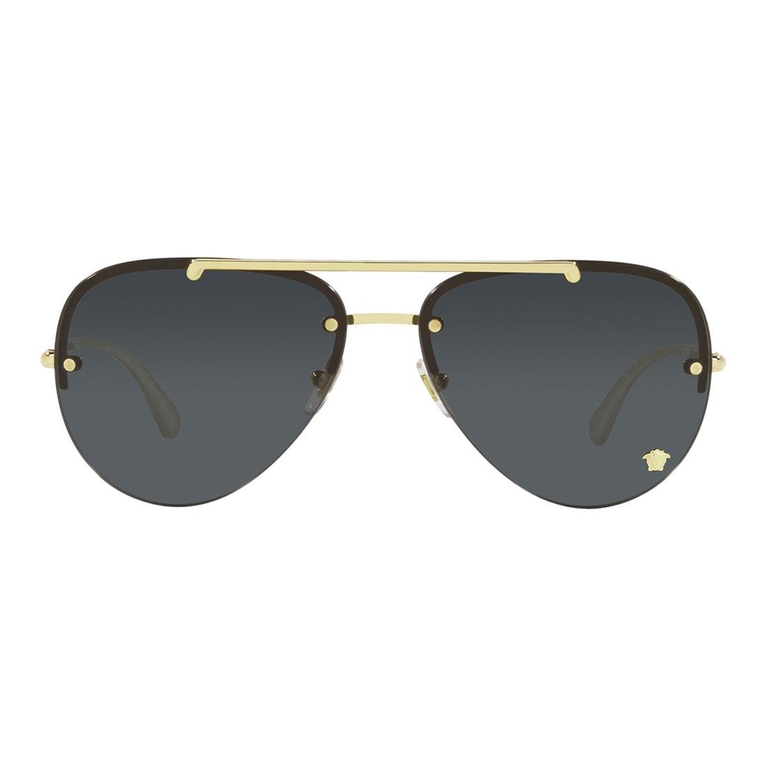 Versace Pilot Frame Alloy Aviator Sunglasses Unisex sunglasses VE2231-1002-87 Basic Packaging