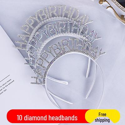 Irisierendes Diamantperlen-Geburtstags-Stirnband & Hut Party-Accessoires