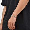 Rock Punk Chain Bracelet for Men,Silver Tone Stainless Steel Chunky Adjustable Chain Wristband,Hip Hop Streetwear Jewelry