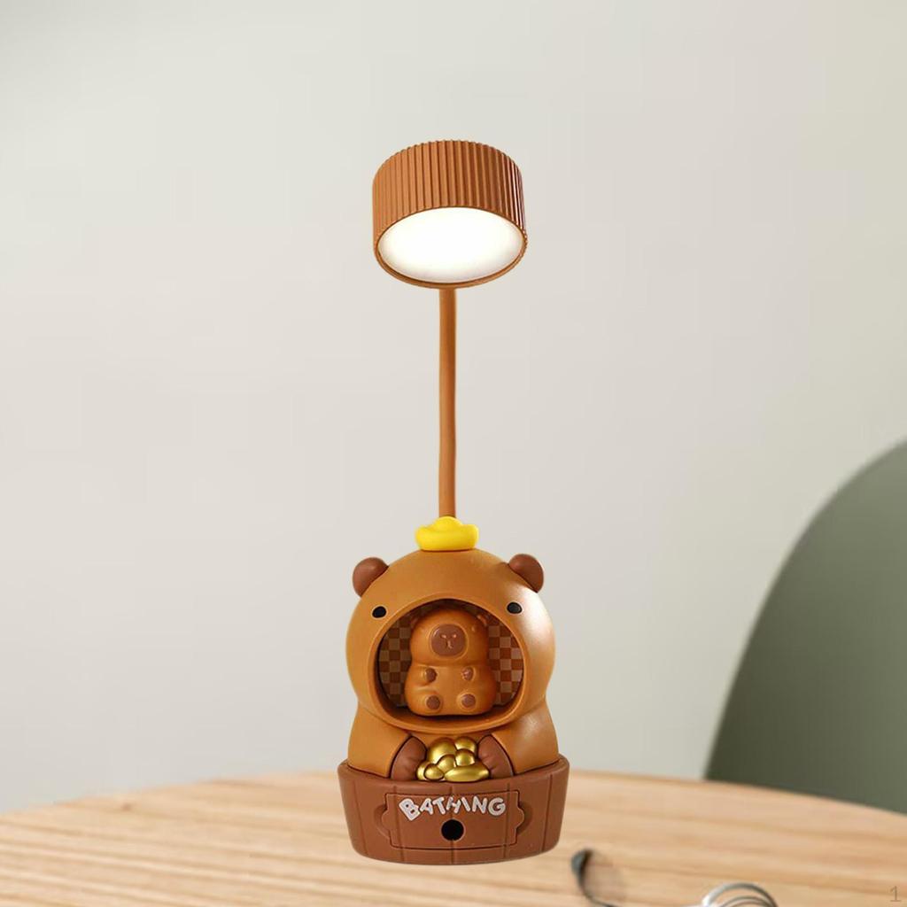 Capybara Desk Lamp Night Light Rechargeable,Novelty,with Pencil Sharpener Table for Bedroom