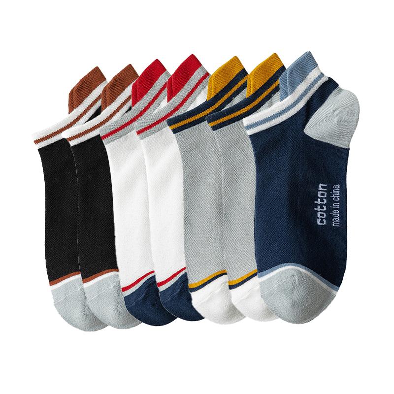 

7 пар/лот мужские хлопковые носки повседневные модные уличные короткие унисекс дышащие высококачественные низкие на высоком каблуке износостойкие большие размеры EUR39-43(US7-9)