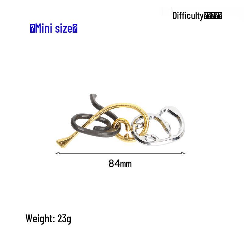 Intelligence Puzzle Zinc Alloy Disentanglement Rings - Unlock Nine Linked Rings Kongming Luban Lock Educational Toy