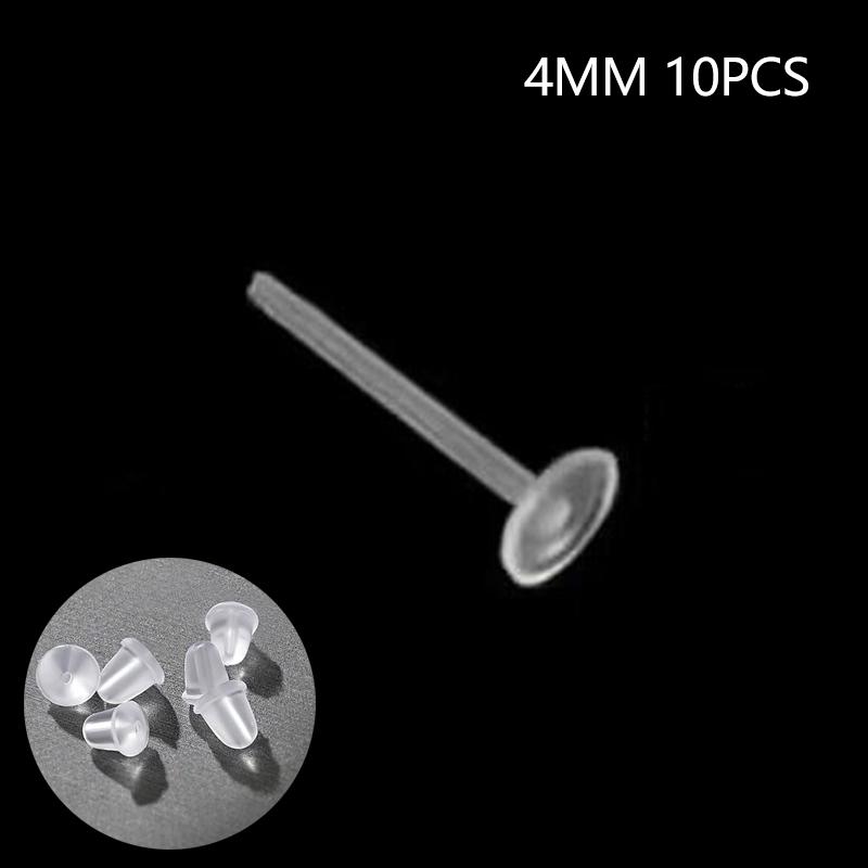

10/20/50/100 шт. Пластиковые серьги-гвоздики Антиаллергенные Защита ушей от закупорки ушного отверстия Прозрачные серьги Ювелирные детали Декор