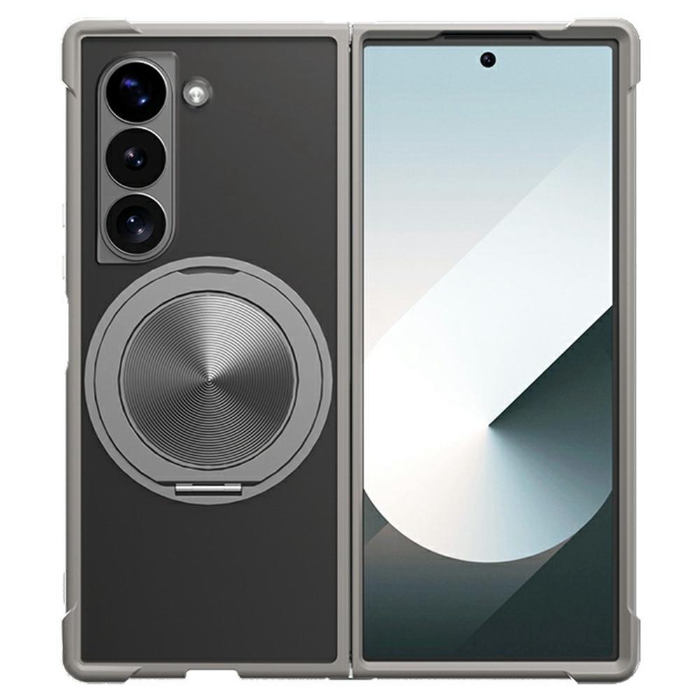 For Samsung Galaxy Z Fold6 5G Magnetic Case CD Vein Kickstand Shockproof TPU + PC Phone Cover