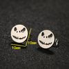 Cute Cartoon Black Minimalist Earrings Stud For Women Stainless Steel Monster Ghost Gothic Halloween Earrings Zircon Gifts