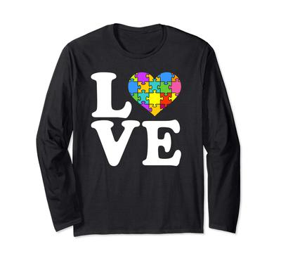 Puzzle-Liebe Langarm-T-Shirt