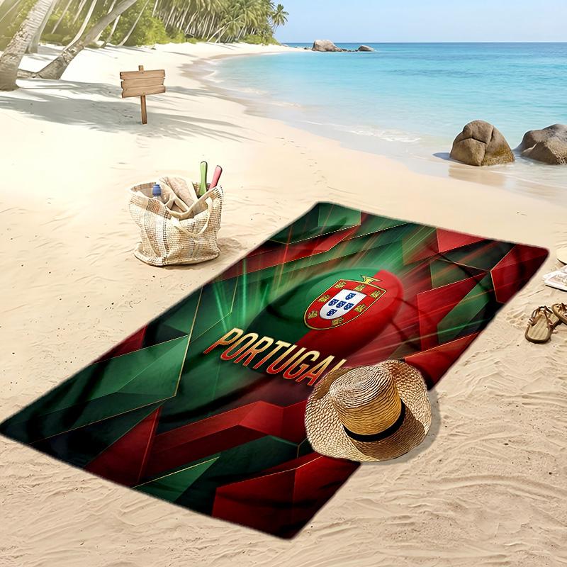 Asciugamano da Spiaggia Stampa Calcio Portogallo Asciugatura Rapida Super Assorbente Morbido Asciugamano da Bagno per Nuoto Spiaggia Viaggio Souvenir Regalo