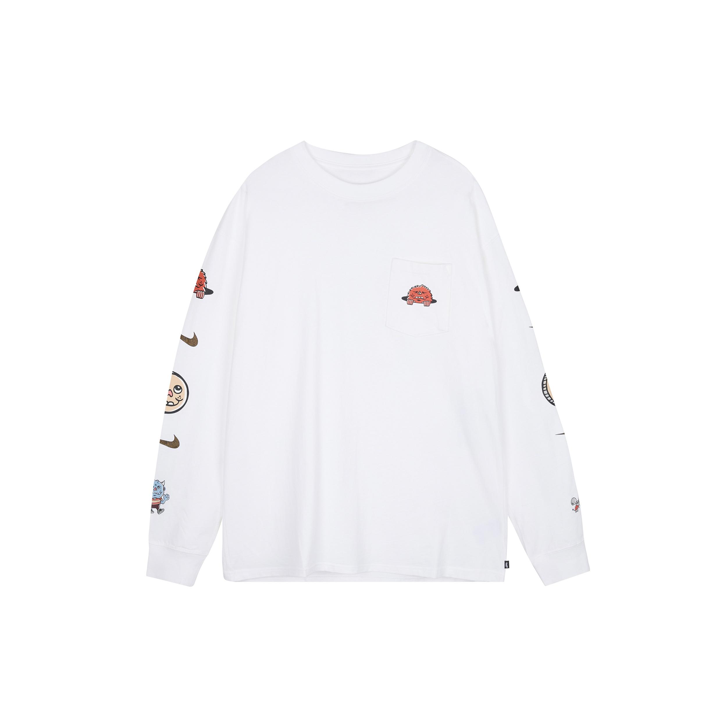 Nike SB Cartoon logo Printing Pocket Skateboard Long Sleeves White Men s CZ6176-100 XXL