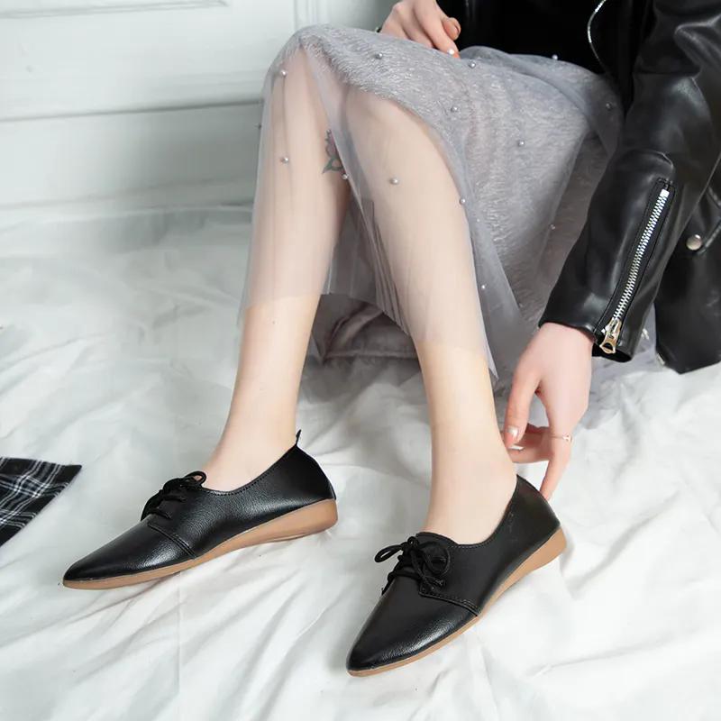 Women Spring and Autumn Shoes Solid Color Lightweight Flat Shoes Versatile Large Size Soft Casual Shoes