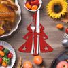 4pcs Christmas Knife And Fork Holder Elk Xmas Tree Cutlery Bag Pocket Non-woven Fabric Tableware Organizer Table Decoration