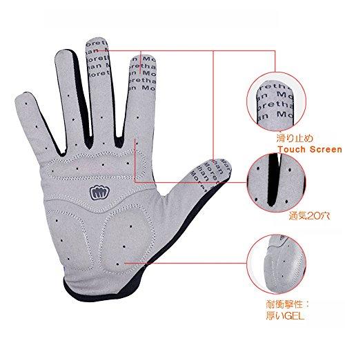 Zmart Red L Cycling Gloves Sport Full Finger Anti-Slip Gel Pad Bike MTB Road Bike Bicycle Touch Screen