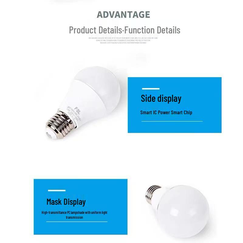 Foshan LED Energy-Saving Bulb, E27 Base, Round Column, 3W-13W