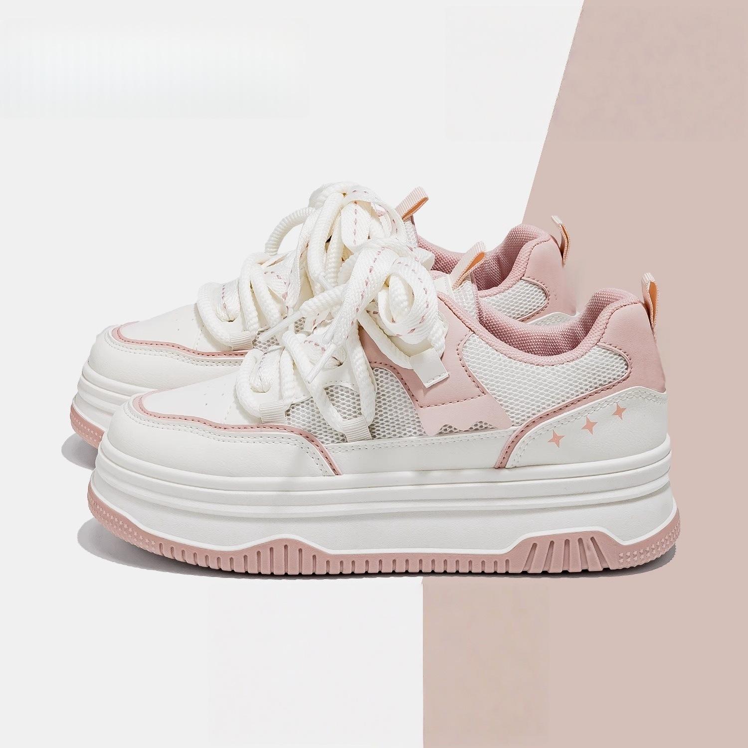 

Student versatile platform white shoes women s summer new mesh breathable board shoes casual campus women s shoes 40 розовый