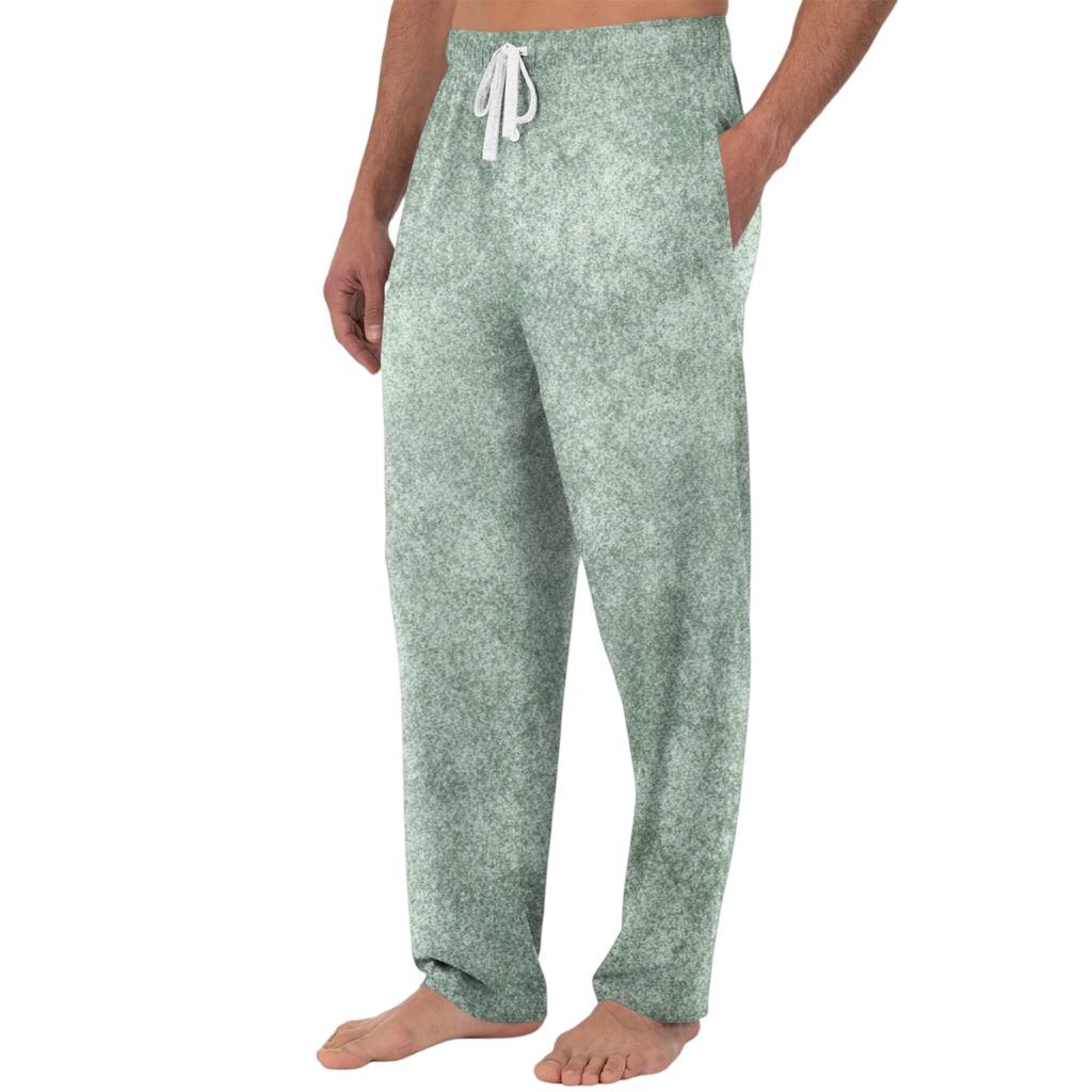 Pantaloni casual da uomo in maglia con stampa alla moda e tasca, pantaloni da pigiama