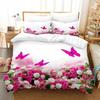 Blue Butterfly Duvet Cover Set King Size 220x240 Double Bed Single 3D Queen Bedding Sets Pink Full Twin Quilt Linen Pillowcase