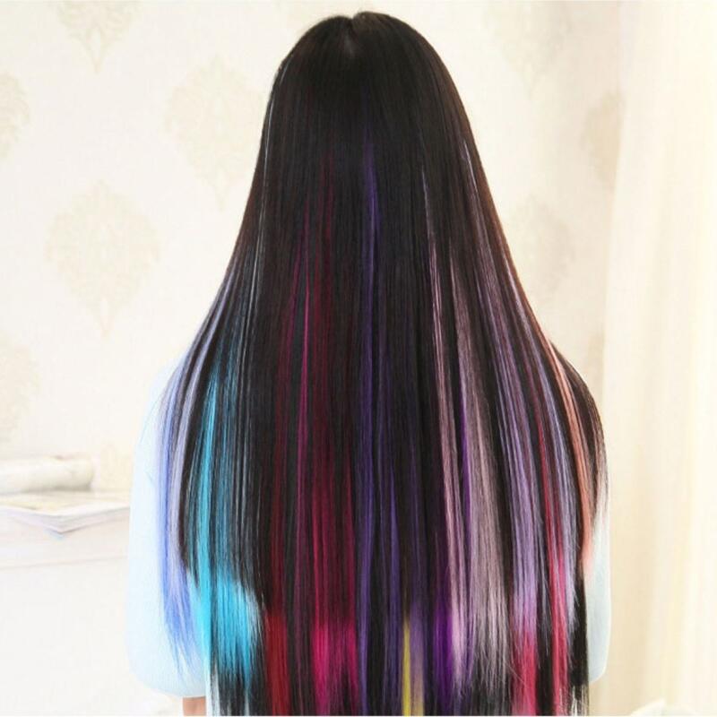 

Набор из 20 однотонных накладных прядей для волос 1 set of 20 plain colors [color random]