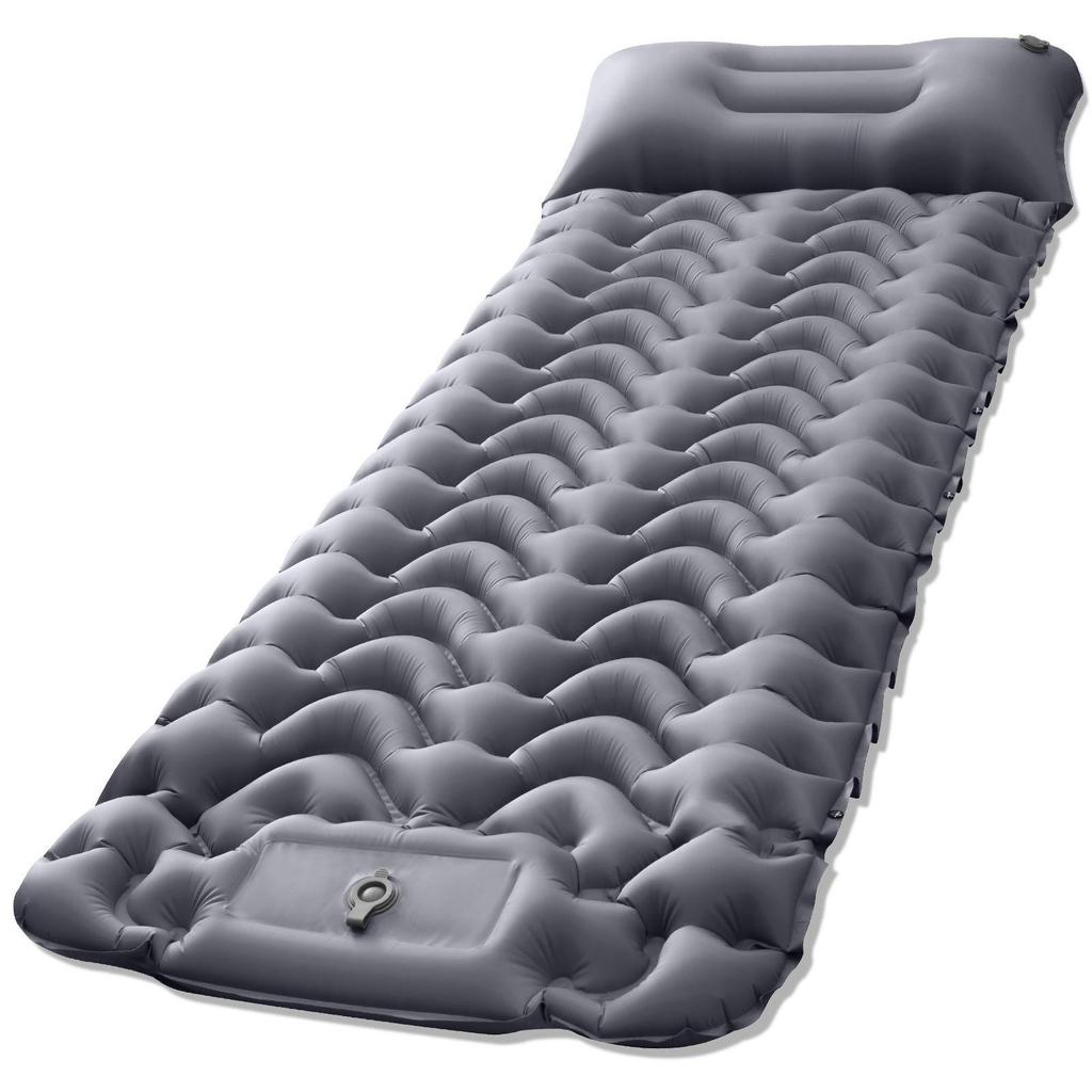 Portable Foot-Pump Inflatable Camping Mattress - Outdoor Tent Sleeping Pad