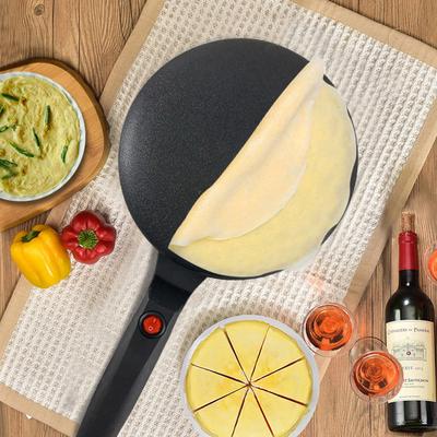 Crepera Eléctrica Máquina para Hacer Pasteles Desayuno Horno para Pizza Sartén para Hornear Panqueques Sartén Antiadherente Sartén para Cocinar Rollitos de Primavera Chinos