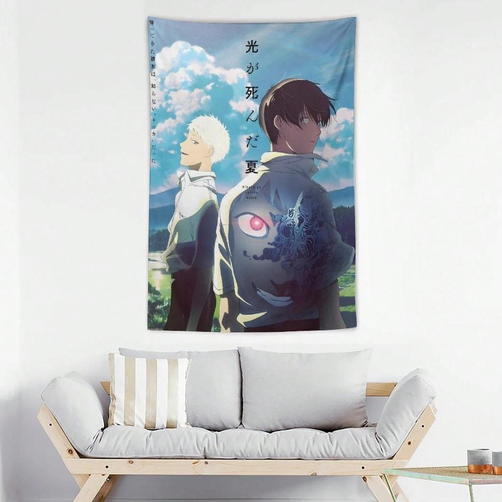 1 Stück Der Sommer, in dem Hikaru starb Anime-Wandteppich Manga Wandbehang Polyester 2D-Druck Japanische Kunst Dekoration für Schlafzimmer Geschenk für Fans