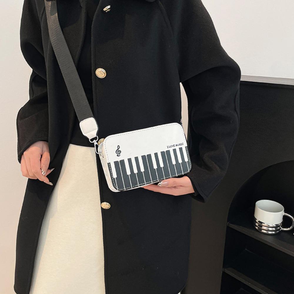 Crossbody Piano Shoulder Bag Fashion PU Leather Bag Casual Mini Square Bag Girls