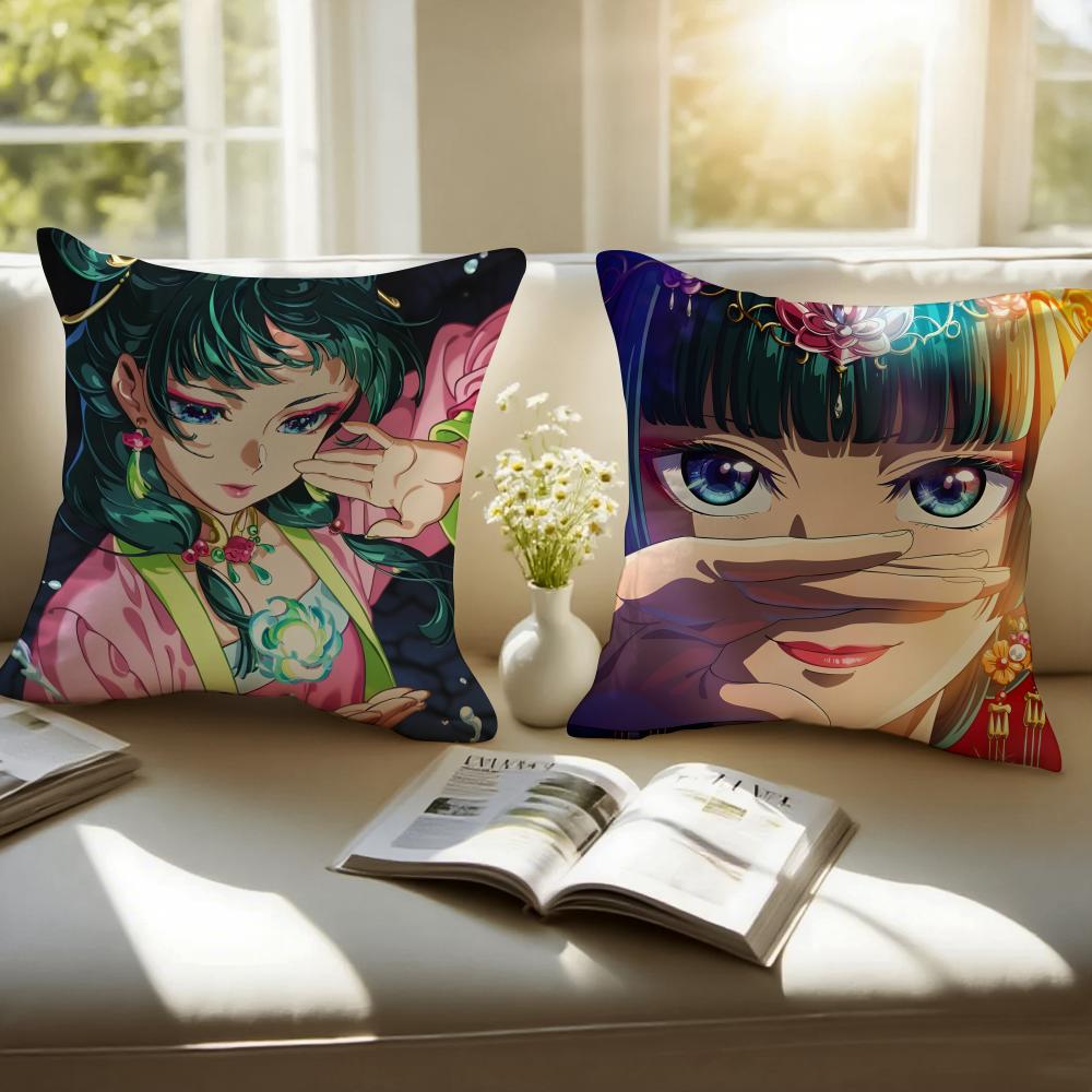T-The Apothecary Diaries M-Maomao Cushion Cover Pillowcase Short Plush Invisible Zipper Room Sofa Cushion Cover
