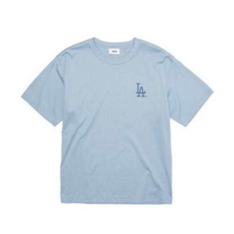 MLB T Shirts Unisex Sky Blue Crew Neck 3ATSM0463-07SBL
