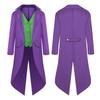 2024 Men's Solid Color Medieval Swallowtail Coat - European & American Mid-length Punk Retro Overcoat