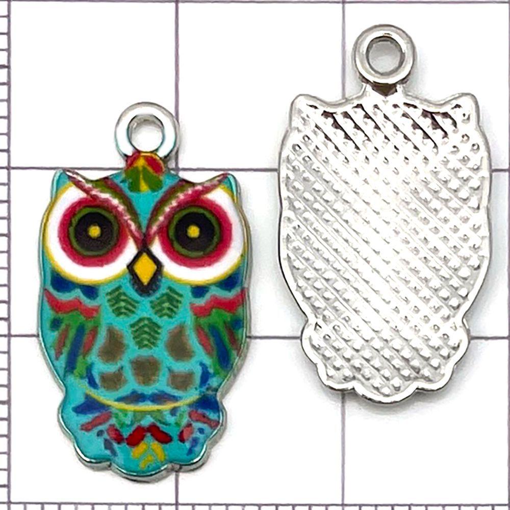 Colorful Owl Enamel Charms, 20pcs - Alloy Pendants for DIY Bracelets & Necklaces