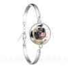 Agile Dog Bracelet French Bulldog Cocker Spaniel Look Like Cute Cuddly Silver Plated Chain Bangle Glass Dome Men Women Jewelry