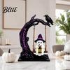 Halloween Home Decor Gifts Swinging Ghost on Tree Figurine Resin Swing Statue for Horror Fans Reading Ornament Indoor Outdoor Spooky Tabletop Yard