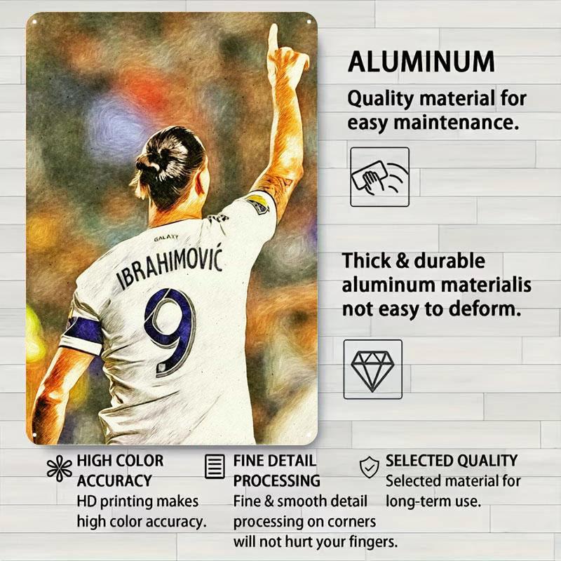 Ibrahimovic Art Drawing Tinplate Signs Sport Poster Vintage Decoration Living Room Custom Metal Sign for Wall Art Decoration Bar