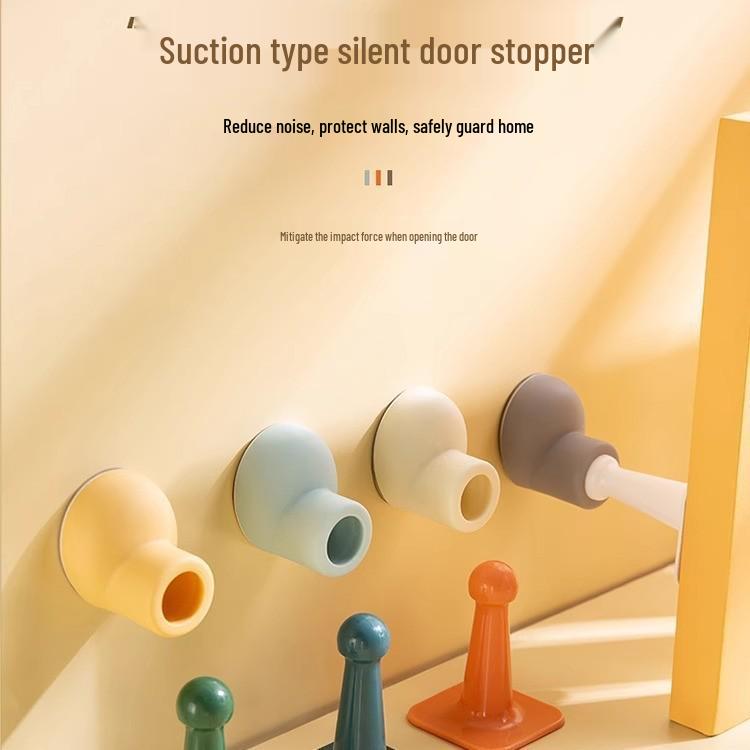 

Set of 2 Household Silicone Anti-collision Magnet Door Stoppers - Creative Round Head Design. Random Color, Pack of 2