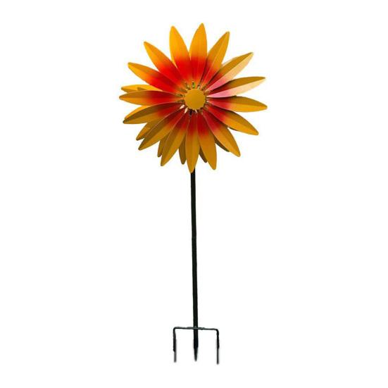 Unique Outdoor Gifts for Garden Sunflower Metal Stake, Spinning Flower Yard Ornament, Rustproof Creative Lawn Ornament Art Patio Decoration Sculpture