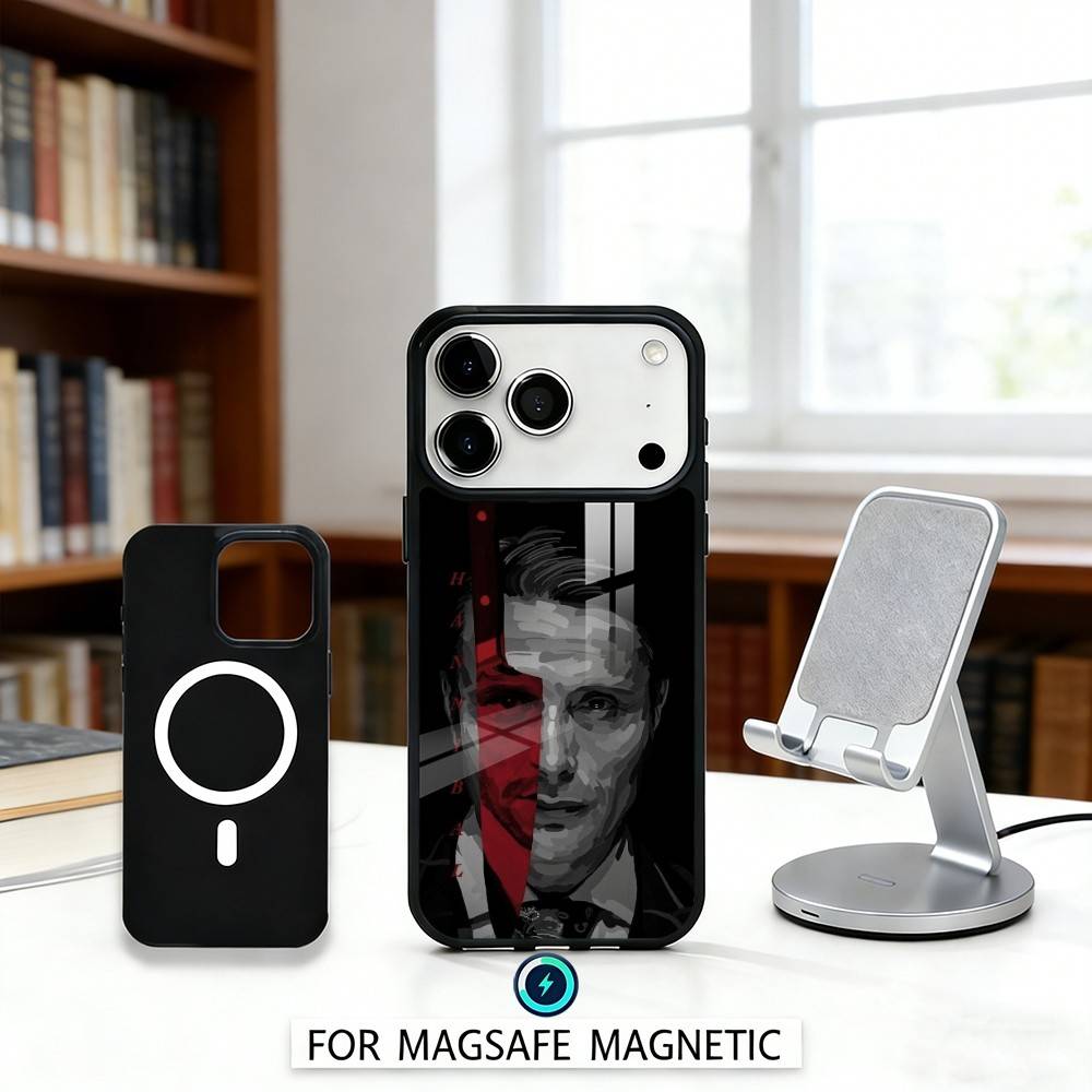 M-Mads M-Mikkelsen H-Hannibal Phone Case Magnetic For iPhone17 16 15 14 13 12 Pro Max For Magsafe Wireless Charging Cover