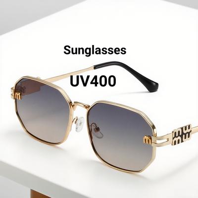 New Fashion Polygonal Metal Frame Women's Sunglasses Personalized Trendy Sunglasses for Men and Women UV400 Sunscreen Sunglasses