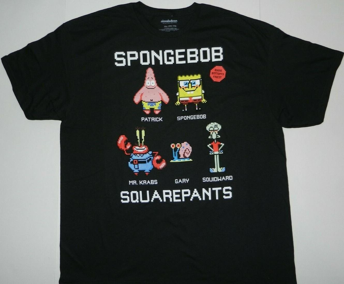 Nickelodeon Spongebob Squarepants Patrick Mr Krabs Gary 8Bits Tee Shirt New L
