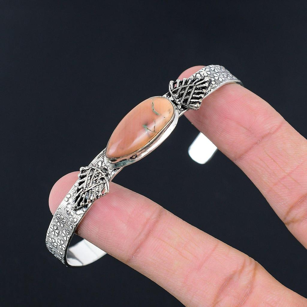 Daughters Day Sale 925 Sterling Silver Pear Dolomite Stone Wife Bangle Jewelry
